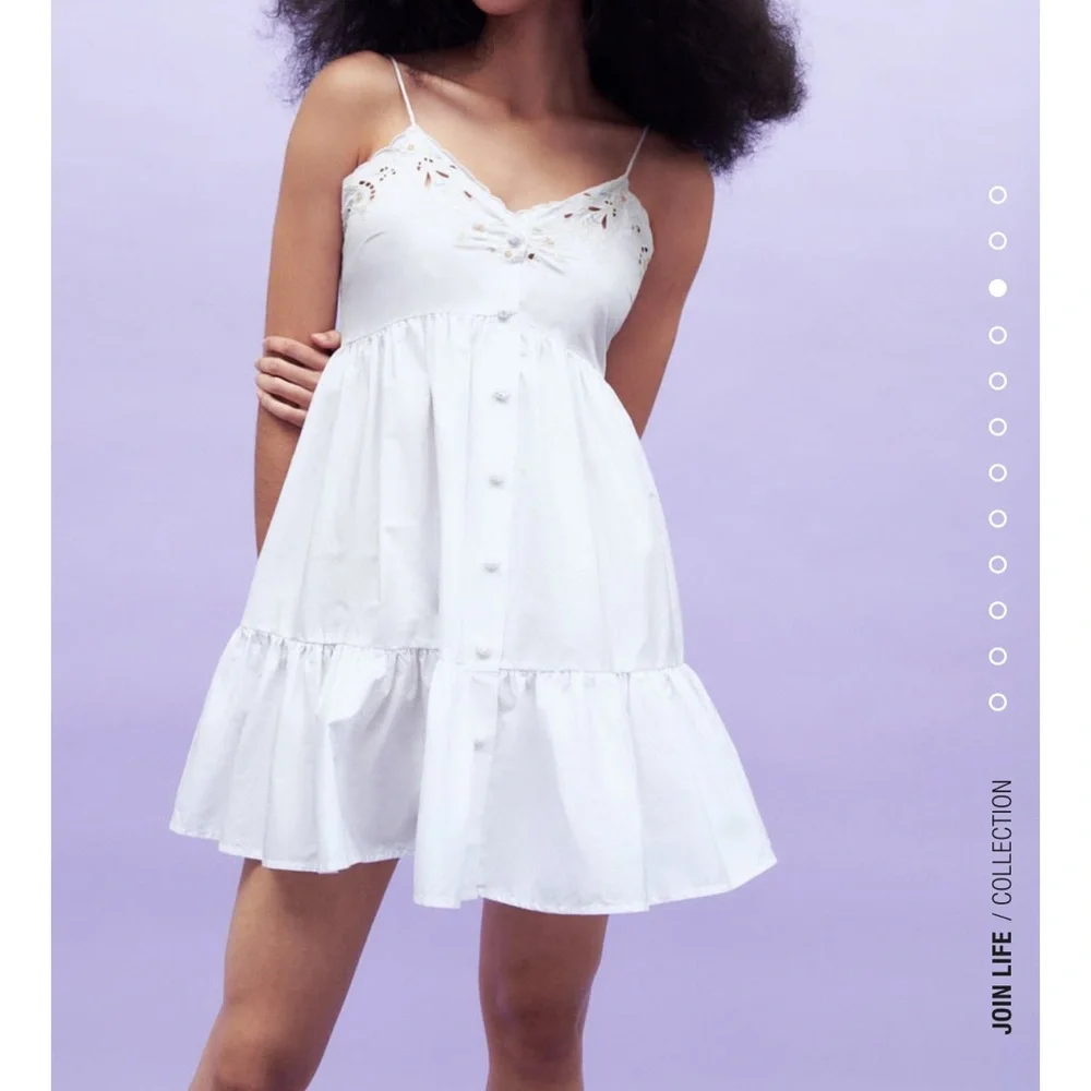 Zara Embroidered poplin dress - Picture 4 of 7